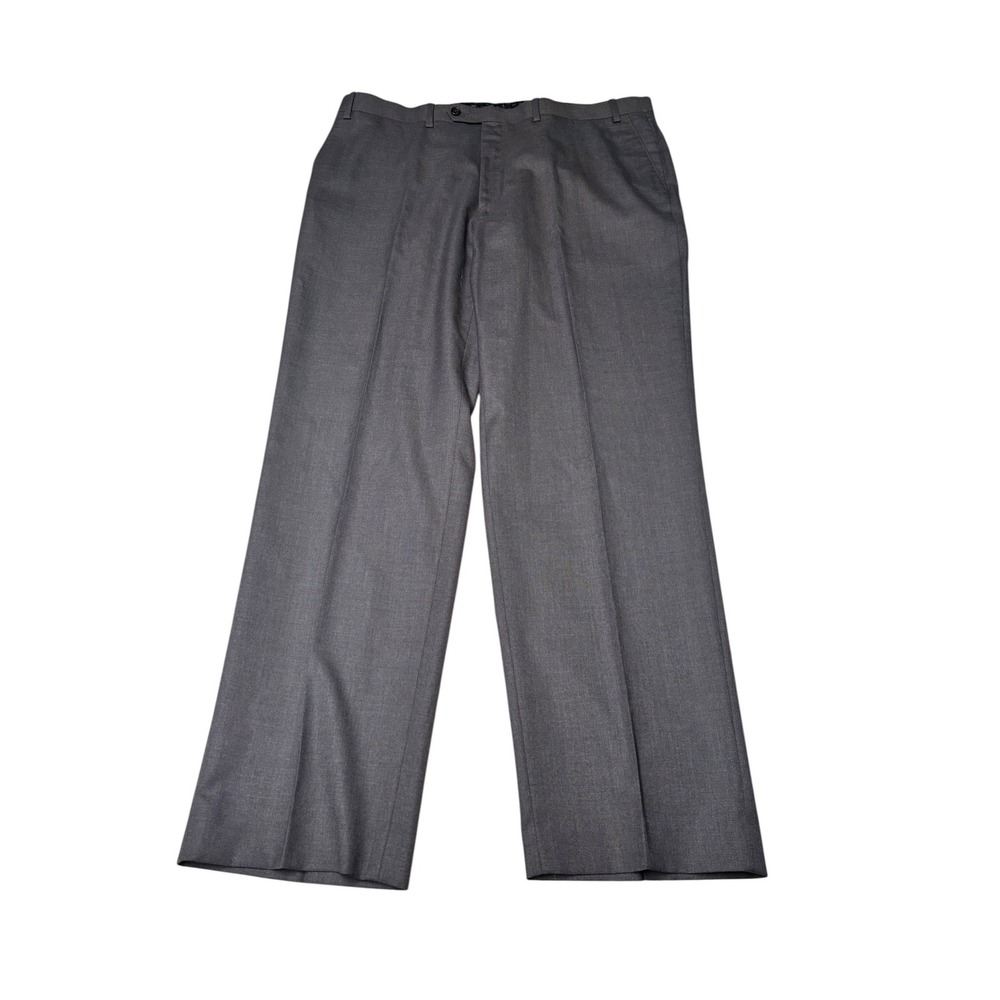 Michael‎ Kors Mens Gray Flat Front Dress Pants 40W x 32L Stretch Trousers